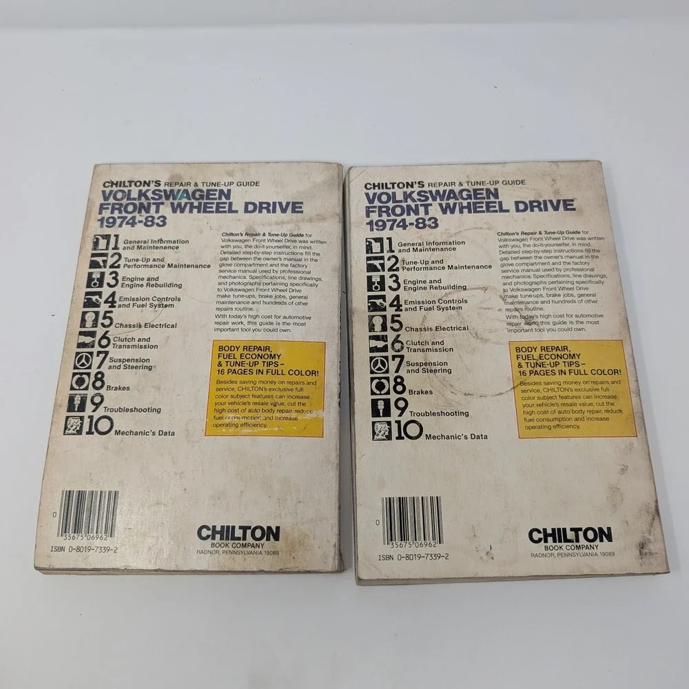 Chilton Volkswagen Front Wheel Drive 1974-83 Repair Manuals Rabbit GTI Jetta 2pk